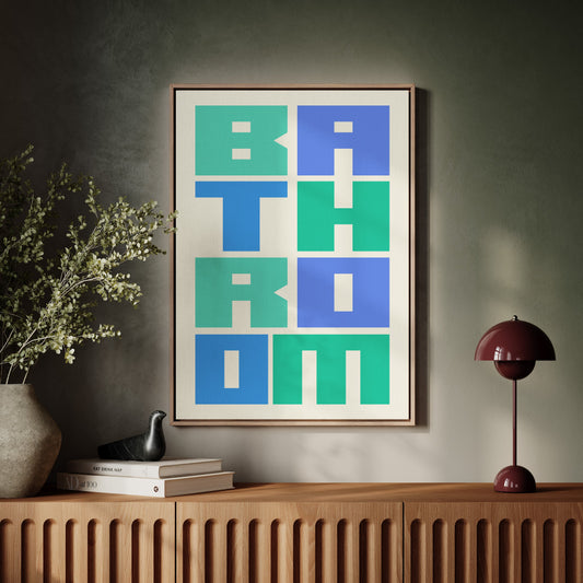 Geometric Letters Dance In Mint Blue
