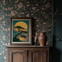 Bonsai Beneath the Golden Moon