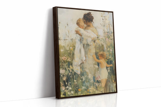 Mother and Children in the Summer Meadow