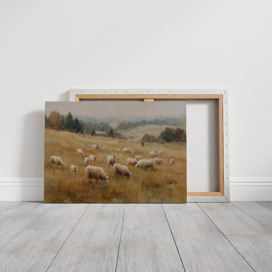 Pastoral Fields Under Autumn Haze