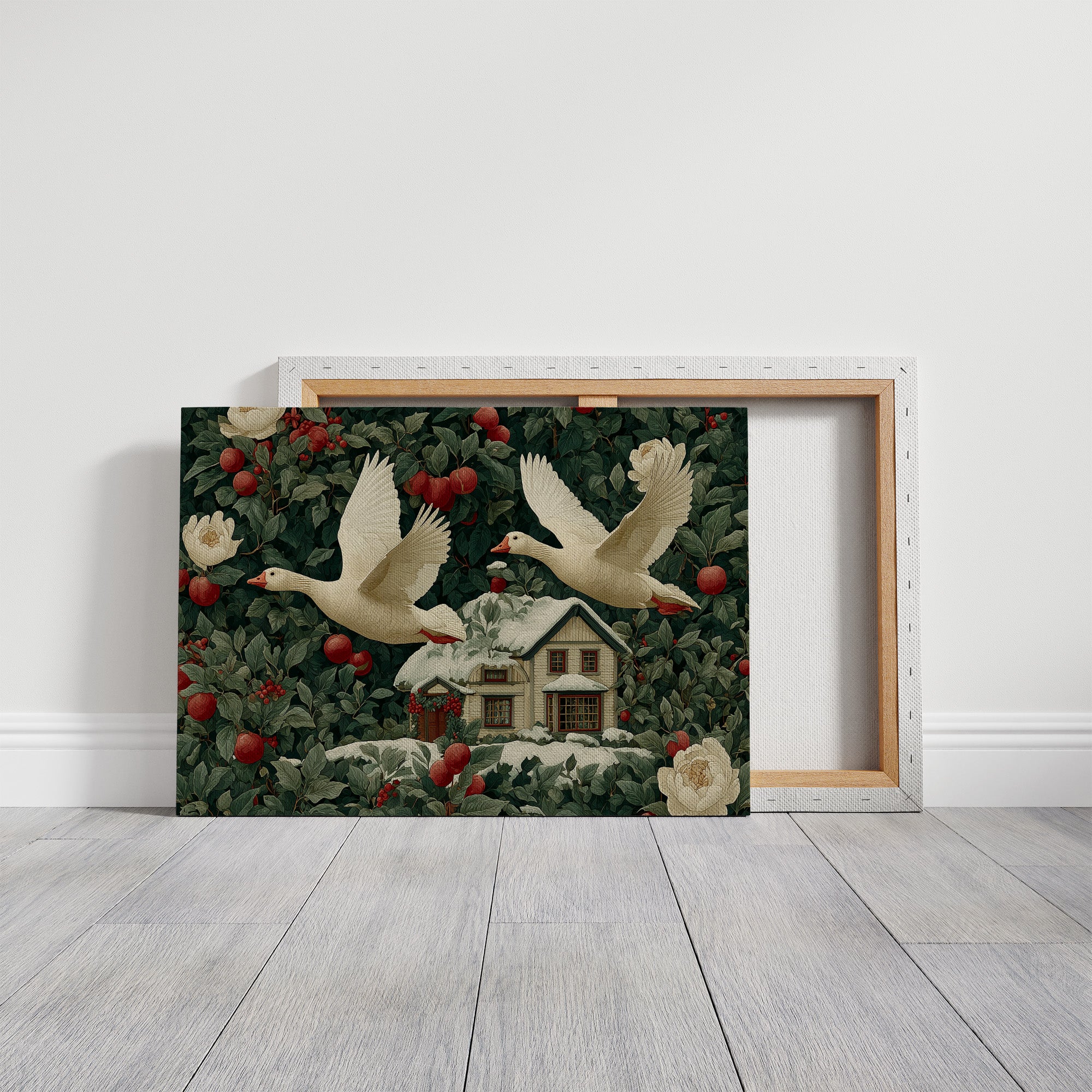 Geese Over the Winter Cottage