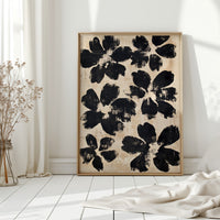 Japanese Ink Floral Print – Bold Brushstroke Blossom Wall Art