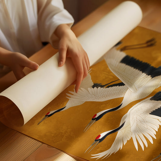 Cranes Dance In Golden Morning