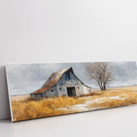 Weathered Barn Beneath Gray Skies
