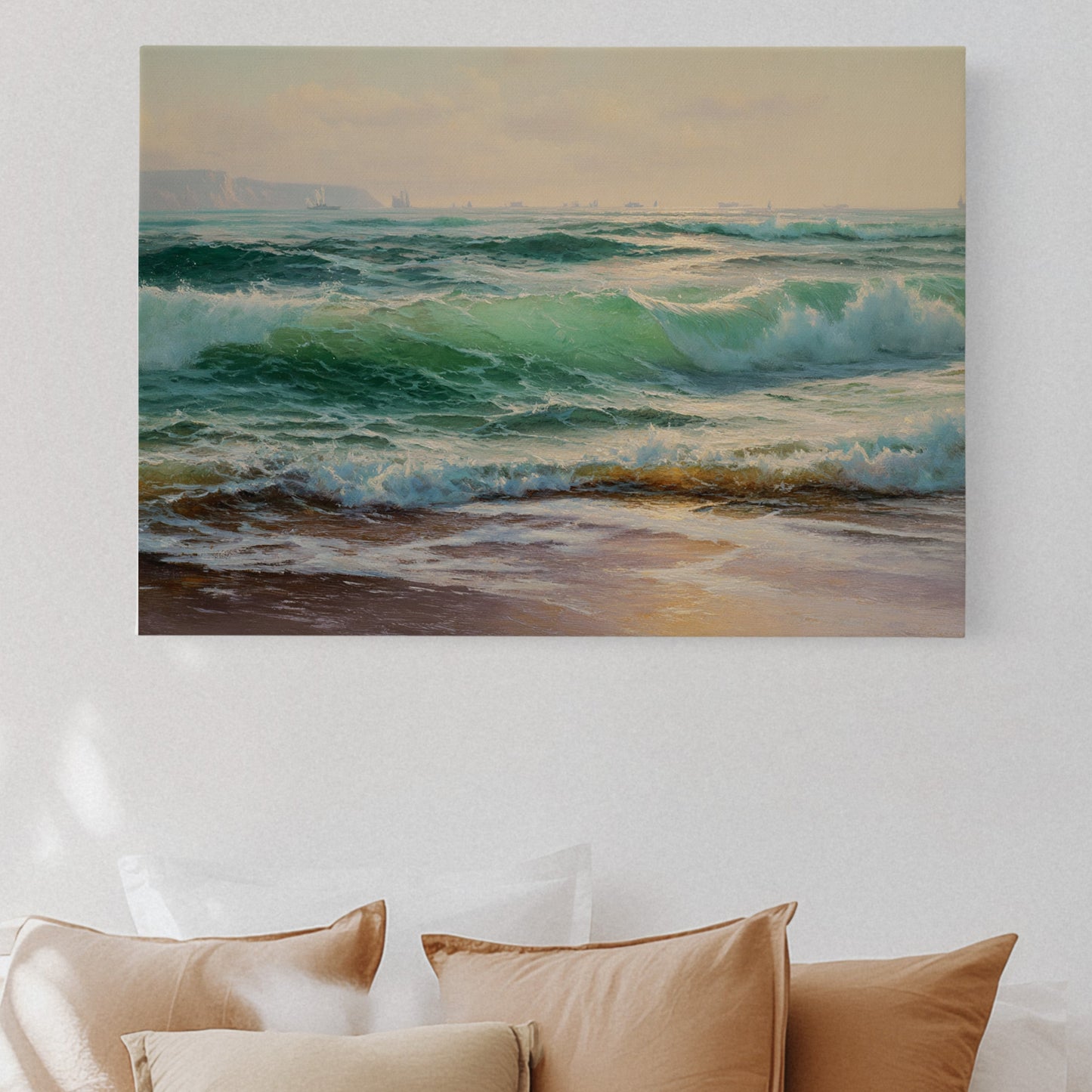 Emerald Waves Chase Golden Shore