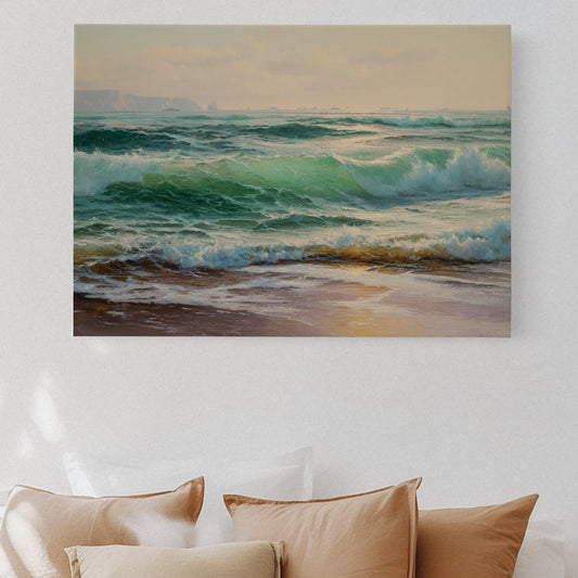 Emerald Waves Chase Golden Shore