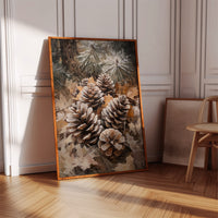 Winter Pinecone Forest Art Print - Rustic Nature Decor - Gallery Canvas image 13