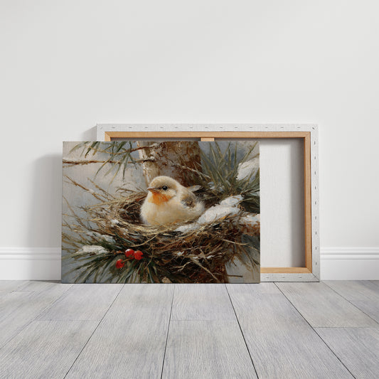 Winter Sparrow Finds Holly Haven