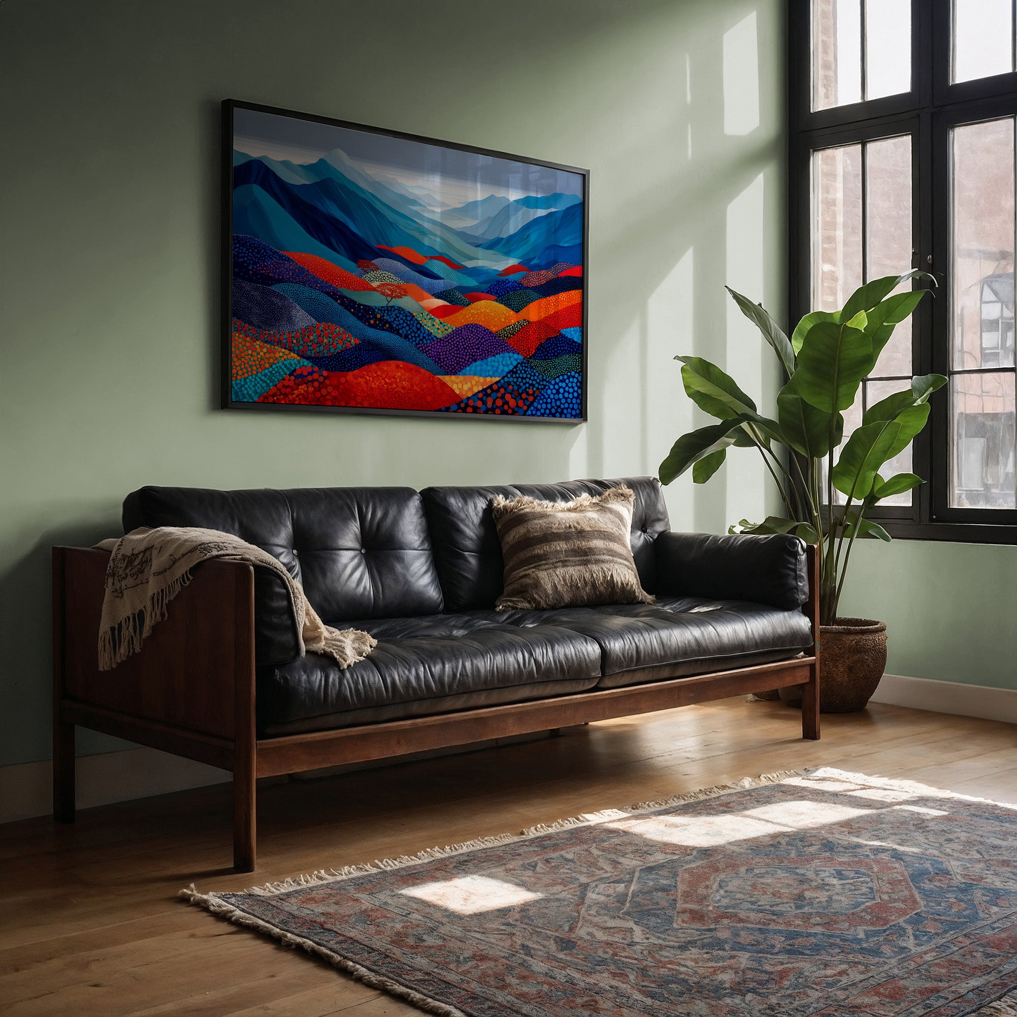 Mountain Dreams In Patchwork Blue