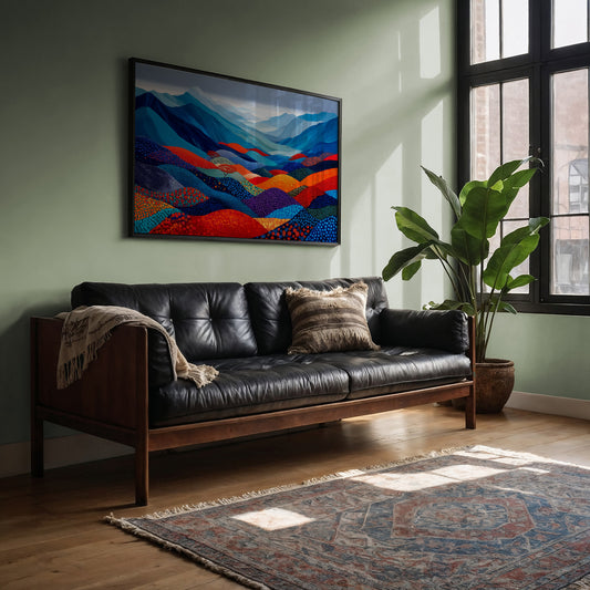 Mountain Dreams In Patchwork Blue