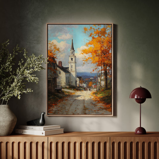 Autumn's Embrace on Winding Lane