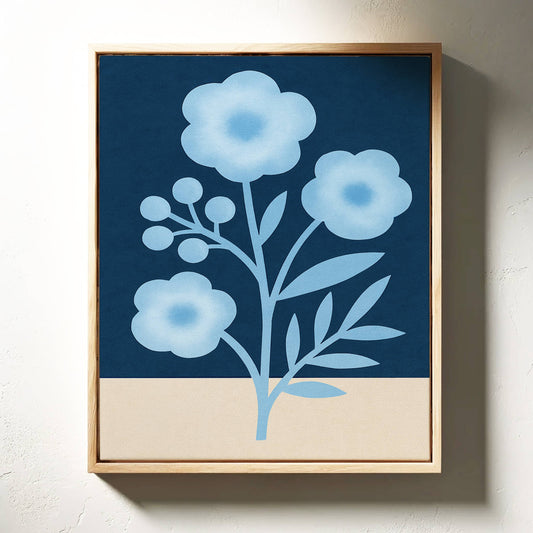 Midnight Garden Blooms In Blue