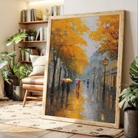 Autumn Rain Lights Paris Streets