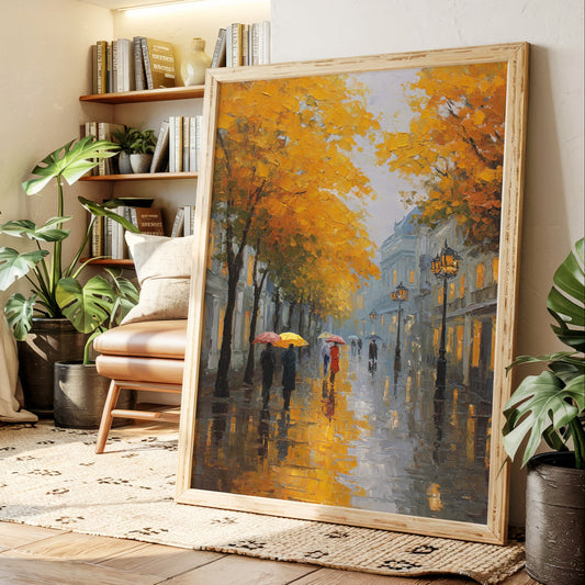 Autumn Rain Lights Paris Streets