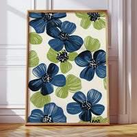 Summer Blossoms Drift In Navy