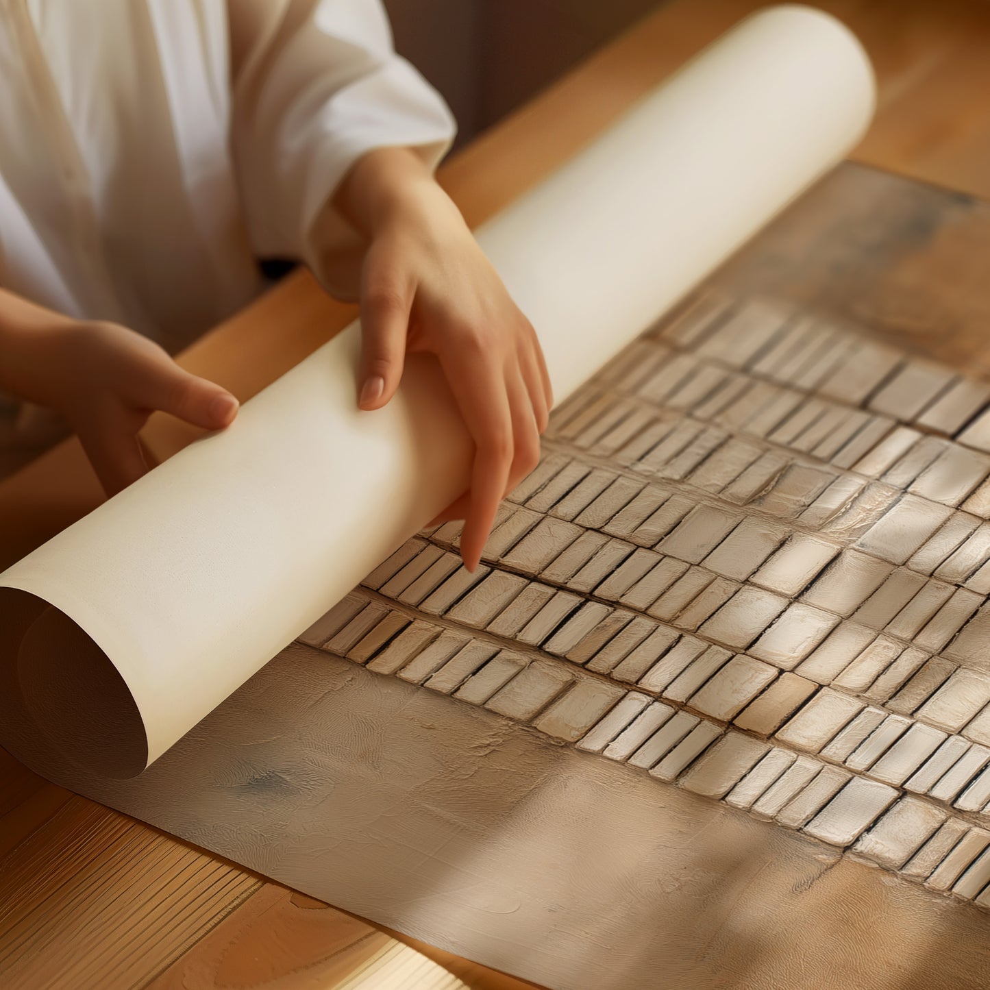 Sunlit Bar Cart Meets Abstract Lines