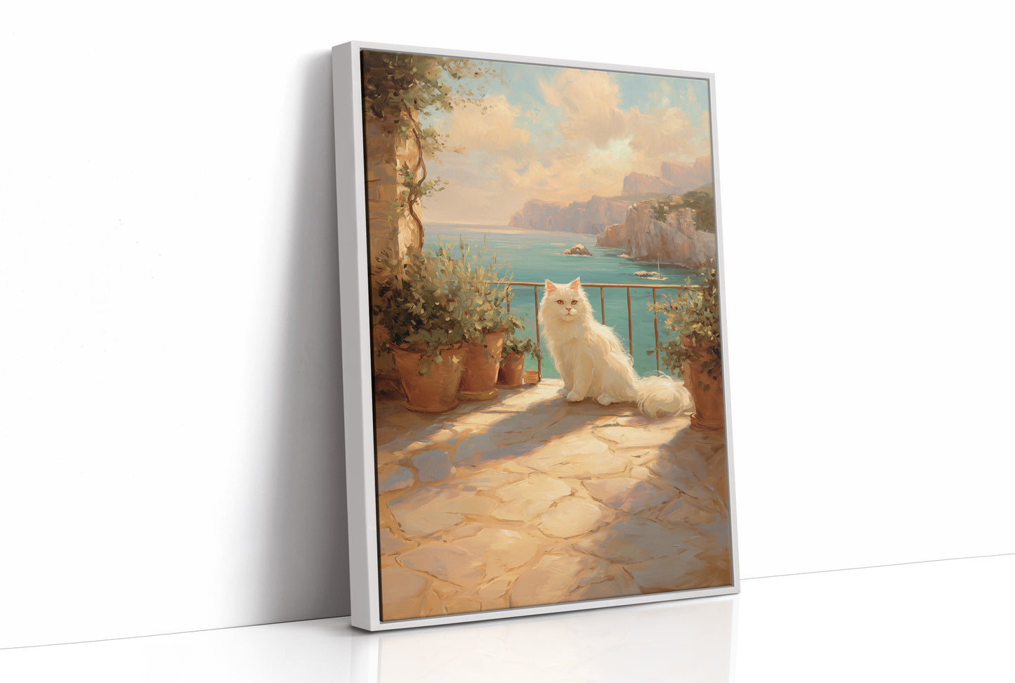 Mediterranean Guardian Basks in Coastal Light