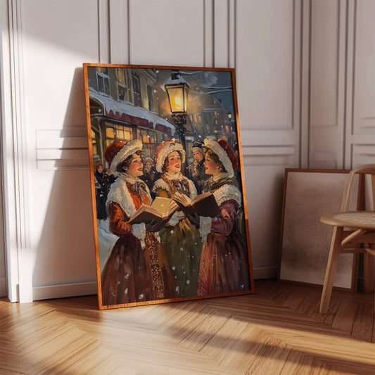 Vintage Carolers Christmas Print - Festive Holiday Art - Gallery Canvas image 14