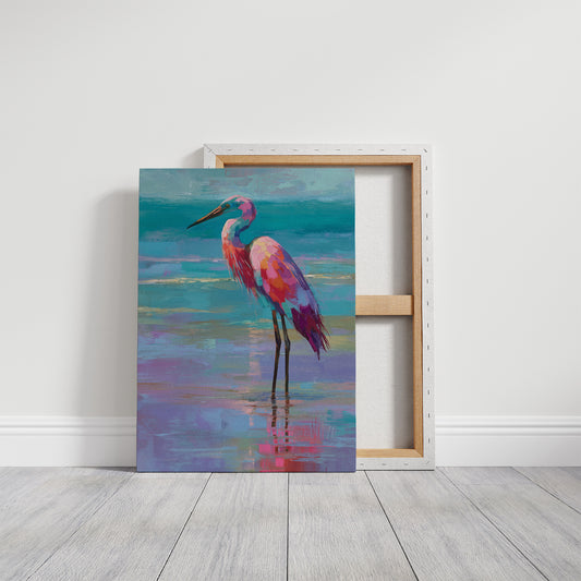 Flamingo Whispers Against Teal Tides