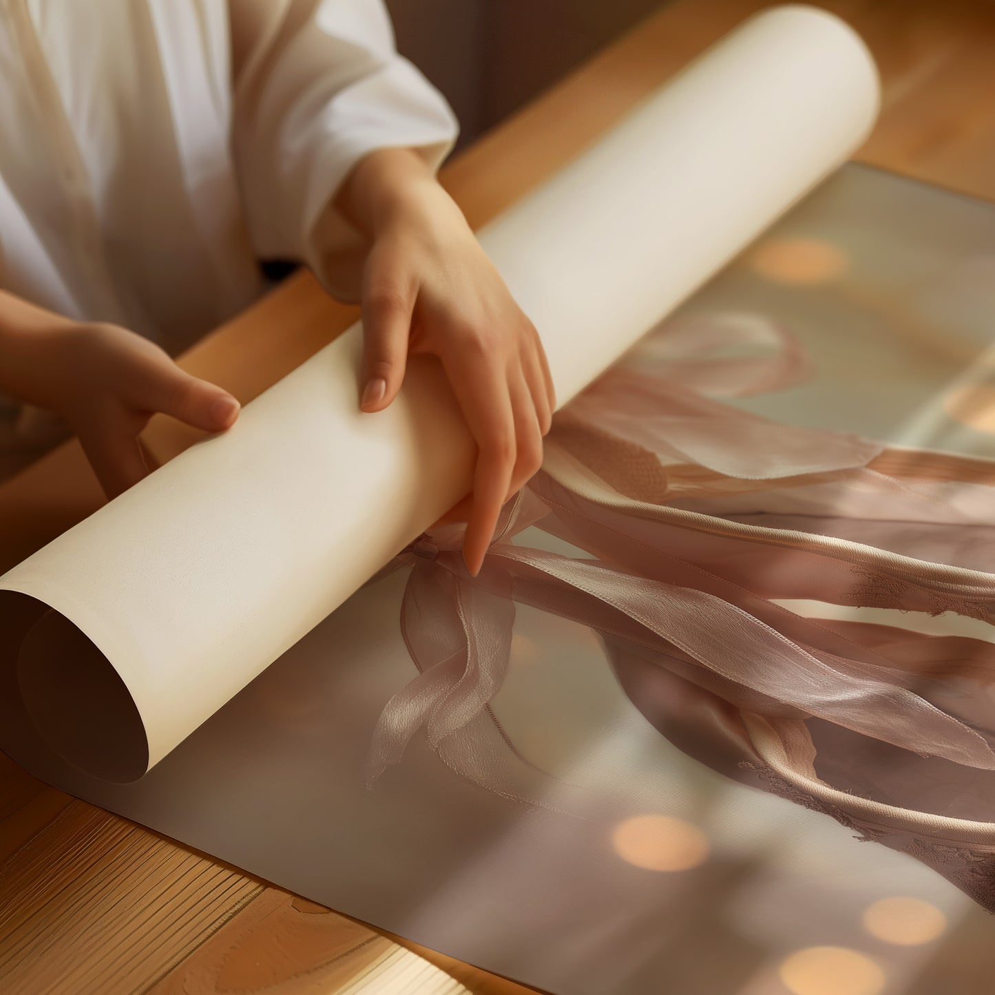 Blush Ribbons in Golden Glow