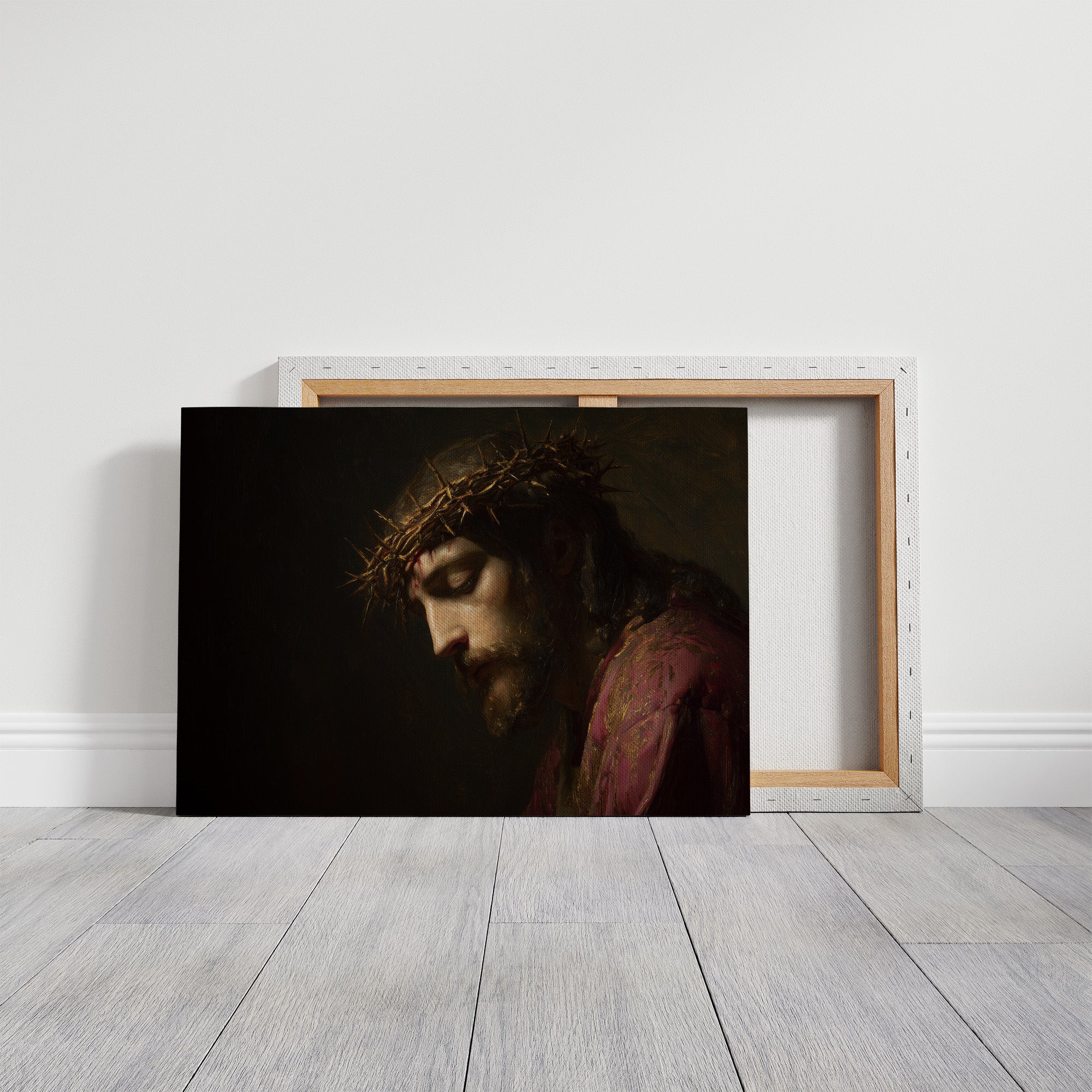 Sacred Portrait Among Quiet Shelves