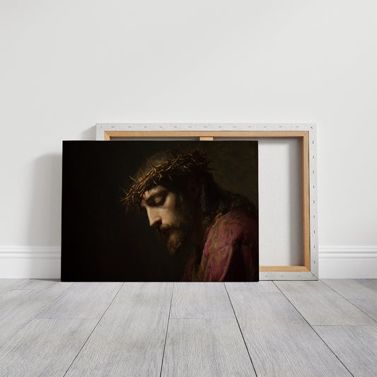 Sacred Portrait Among Quiet Shelves