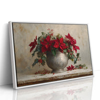 Poinsettias Paint December's Silver Story