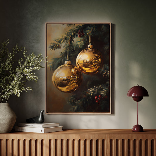 Golden Orbs of Winter's Embrace
