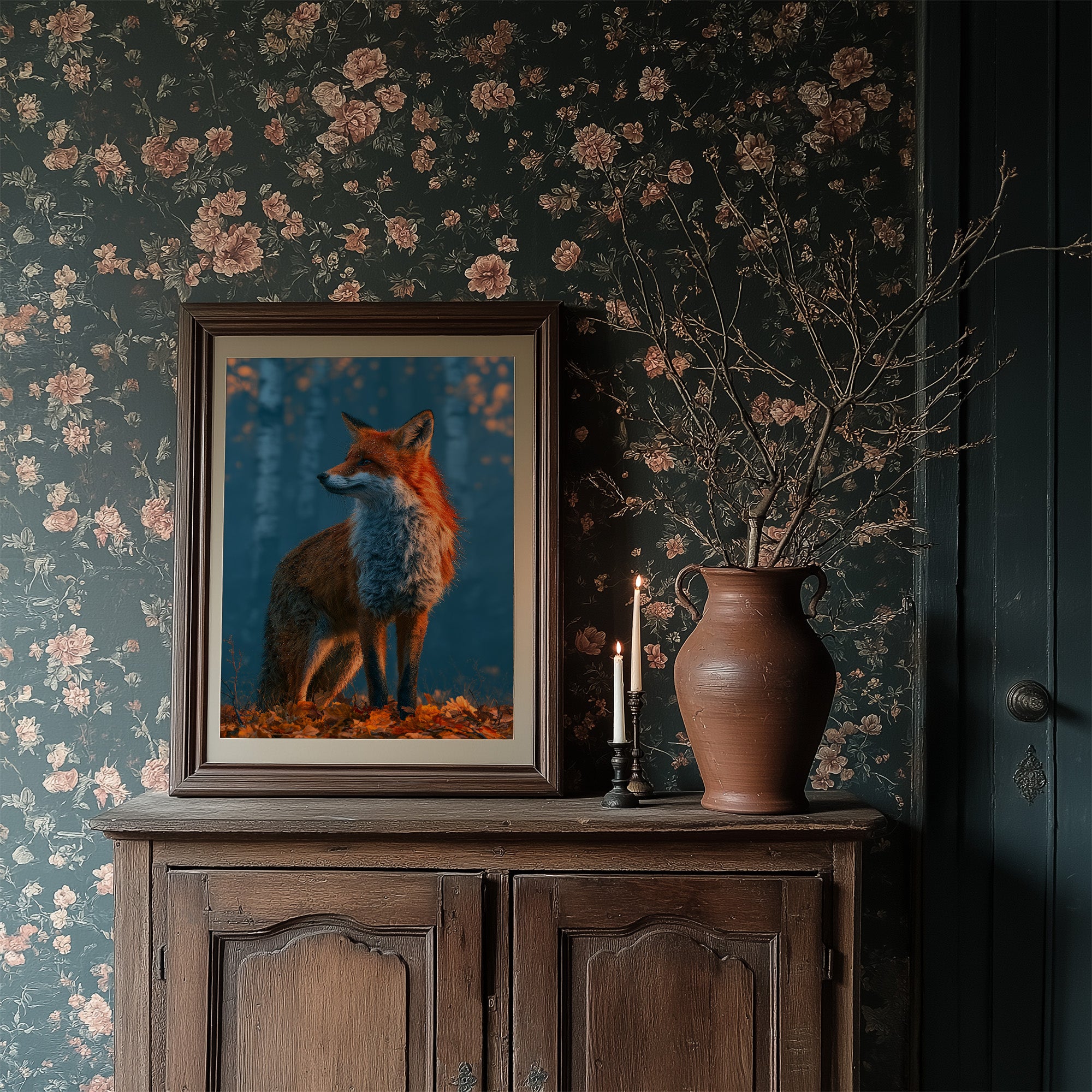Fox in Frosted Amber Light