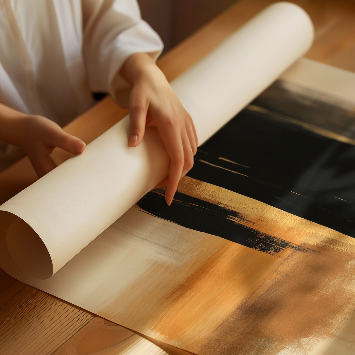 Brushstrokes Dance In Golden Light