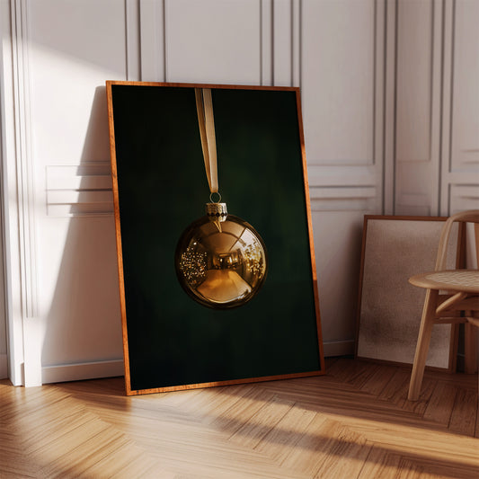 Golden Ornament Photography Print - Elegant Holiday Decor - Gallery Canvas image 12