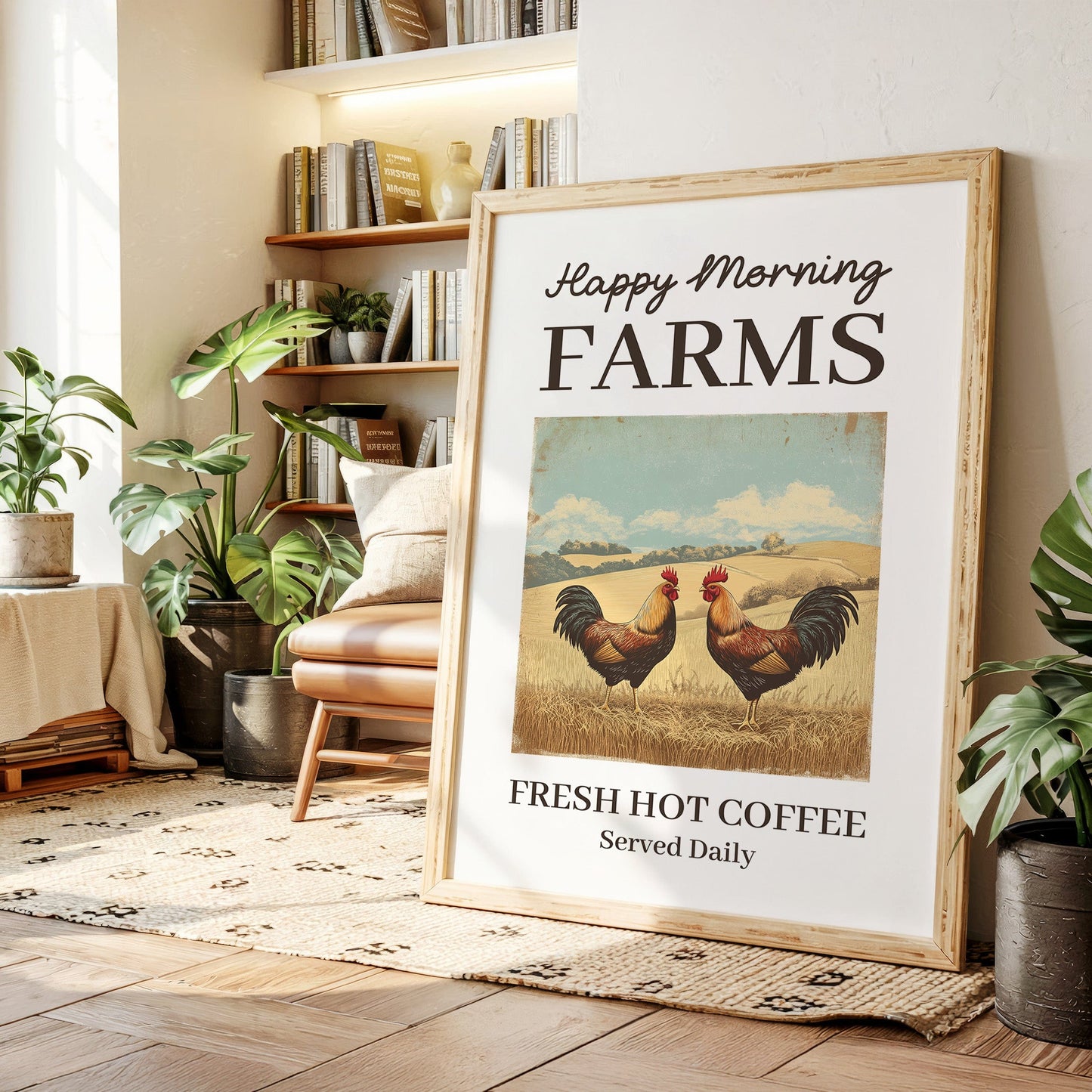 Roosters Greet The Golden Field