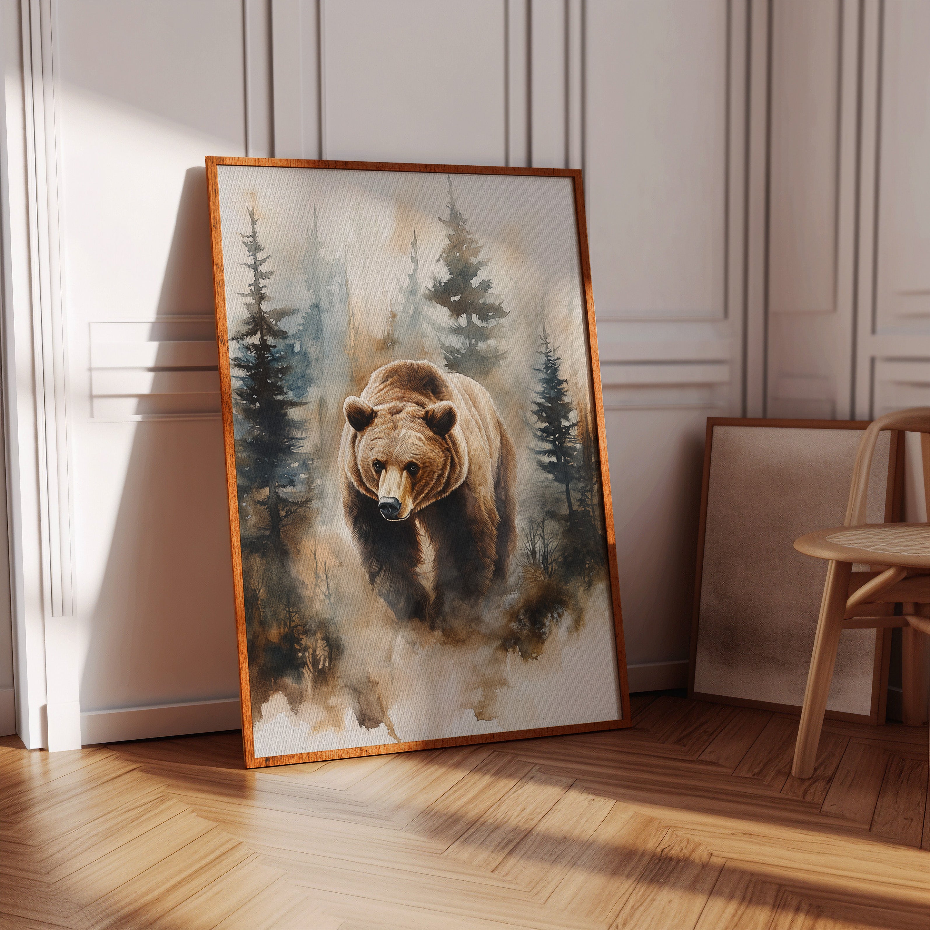 Majestic Bear Watercolor Print - Nature Wildlife Art - Gallery Canvas image 10