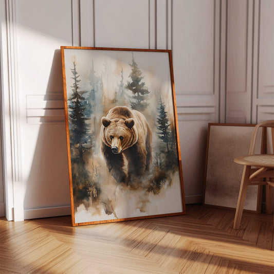 Majestic Bear Watercolor Print - Nature Wildlife Art - Gallery Canvas image 10