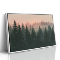 Pines Fading Into Fog