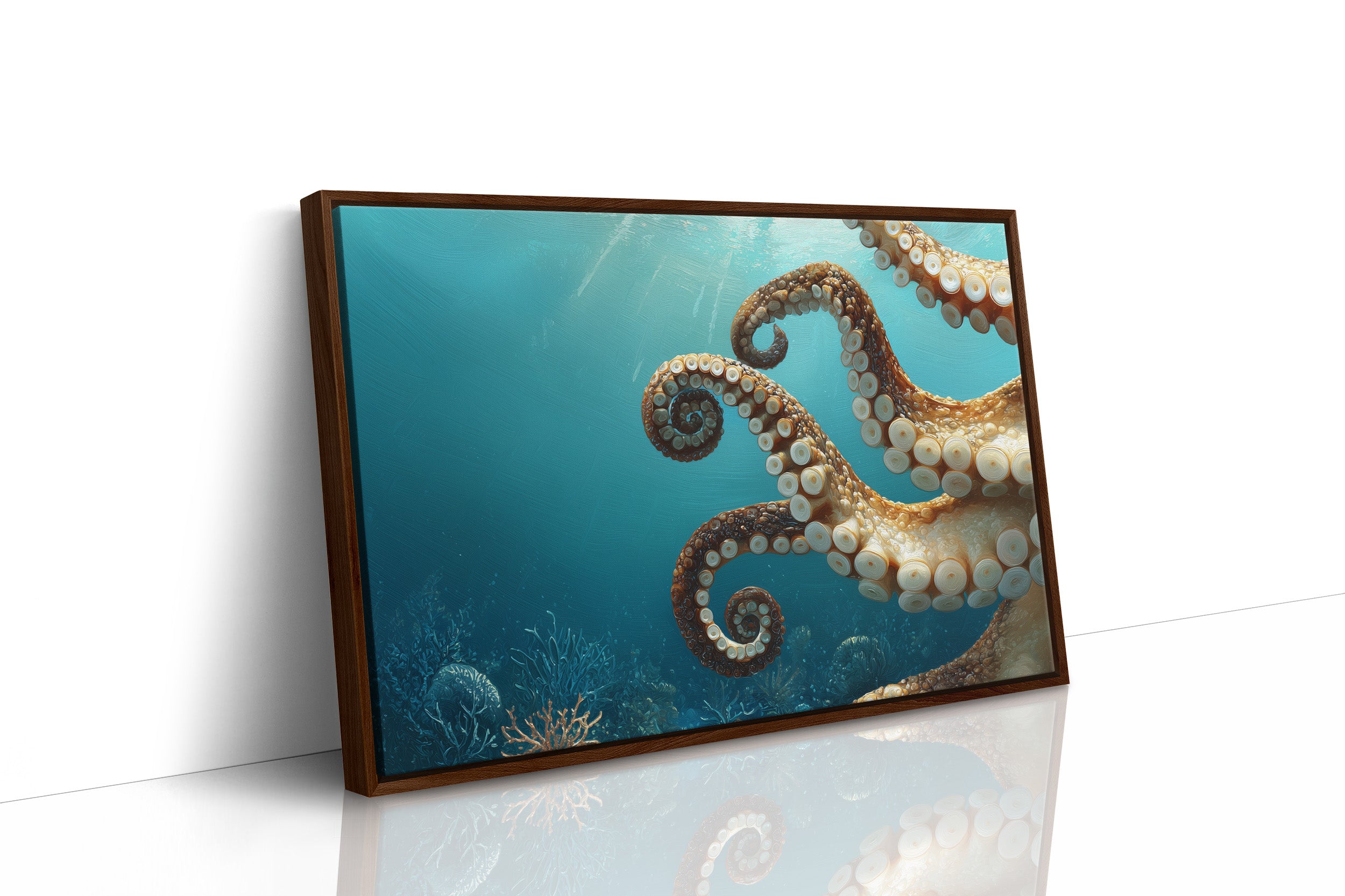 Tentacles Dance In Turquoise Depths