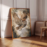Majestic Owl Watercolor Print - Nature Wildlife Art - Gallery Canvas image 4