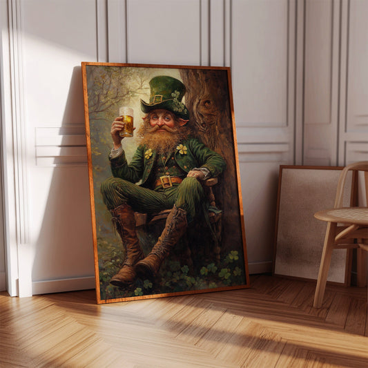 Lucky Leprechaun: Irish Folklore Canvas Wall Art