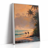 Sunset Surfers Await Their Wave