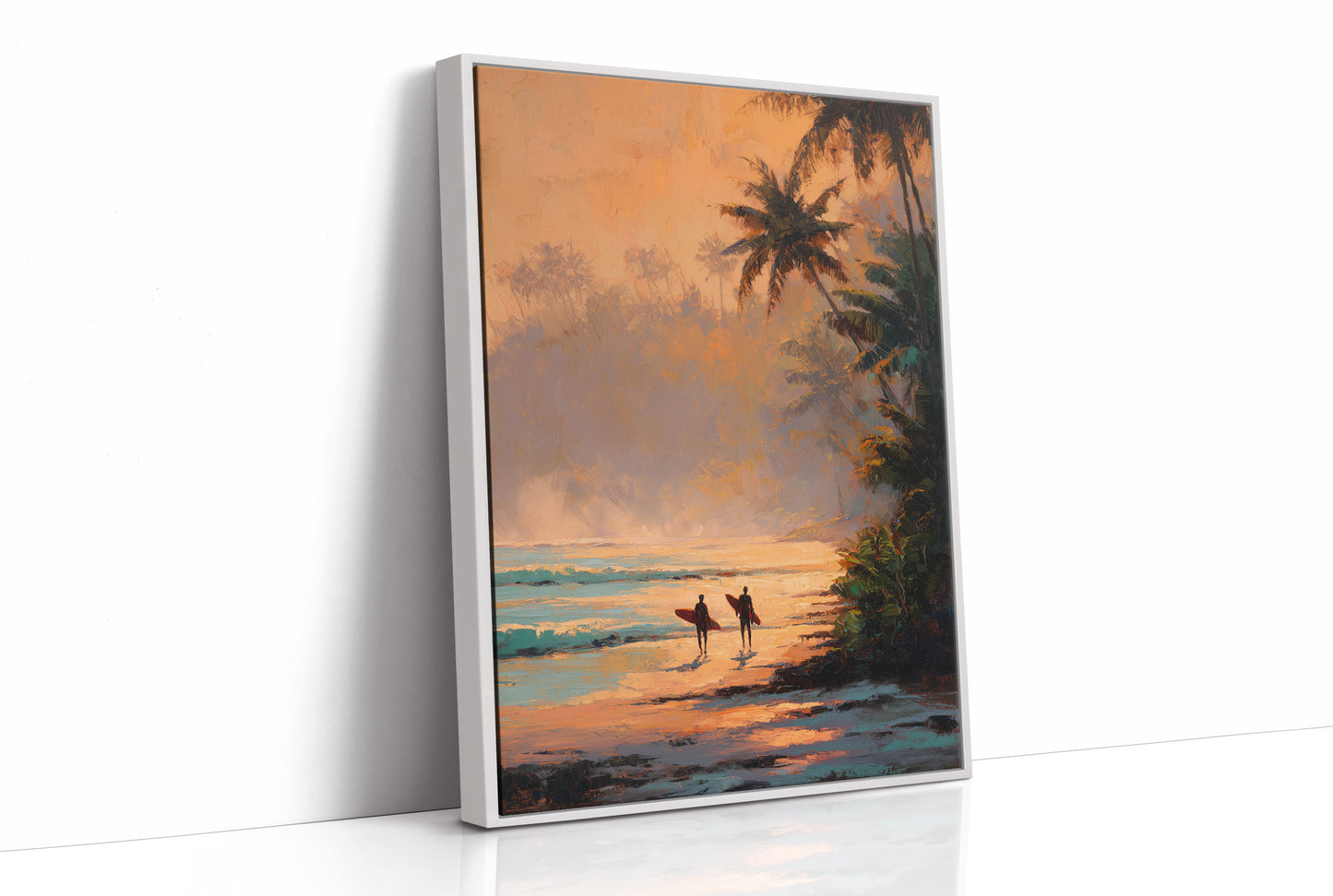 Sunset Surfers Await Their Wave