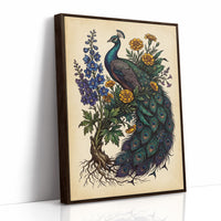 Peacock and Marigolds