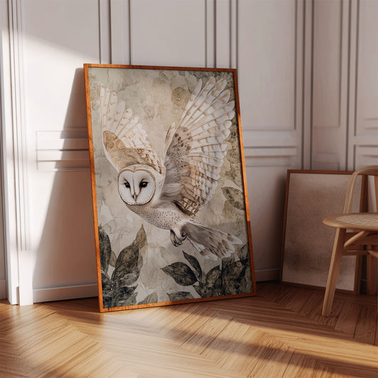 Barn Owl Watercolor Art Print - Nature Wildlife Decor - Gallery Canvas image 3