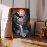 Dragon Over Moonlit Canyon - Fantasy Wall Art - Gallery Canvas image 3