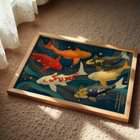 Koi Dance Through Starlit Waves