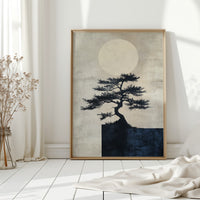 Zen Bonsai Tree Art – Minimalist Japanese Wall Print