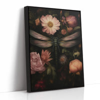 Dragonfly Among Midnight Blossoms