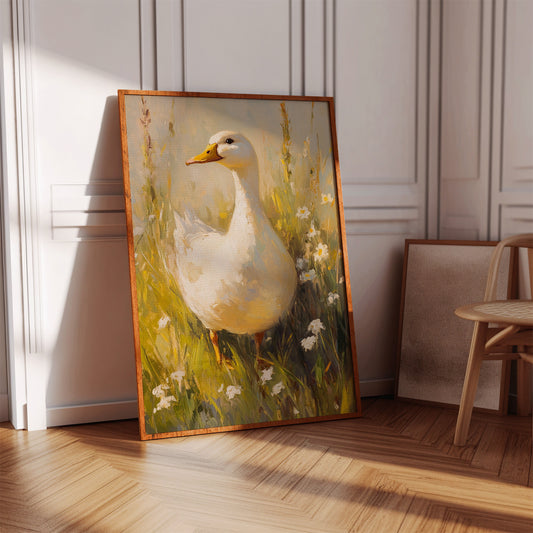 A Duck's Day Among Wildflowers