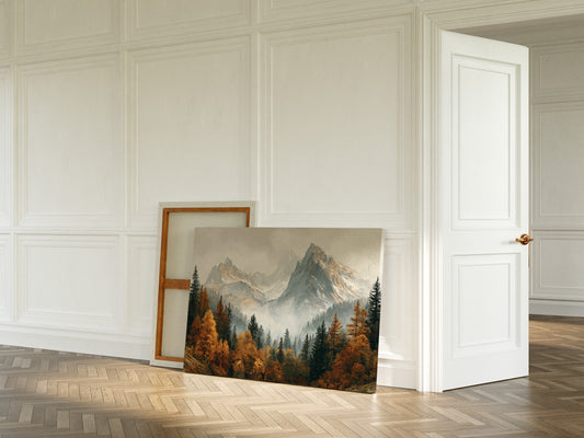Autumn Gold Meets Mountain Snow