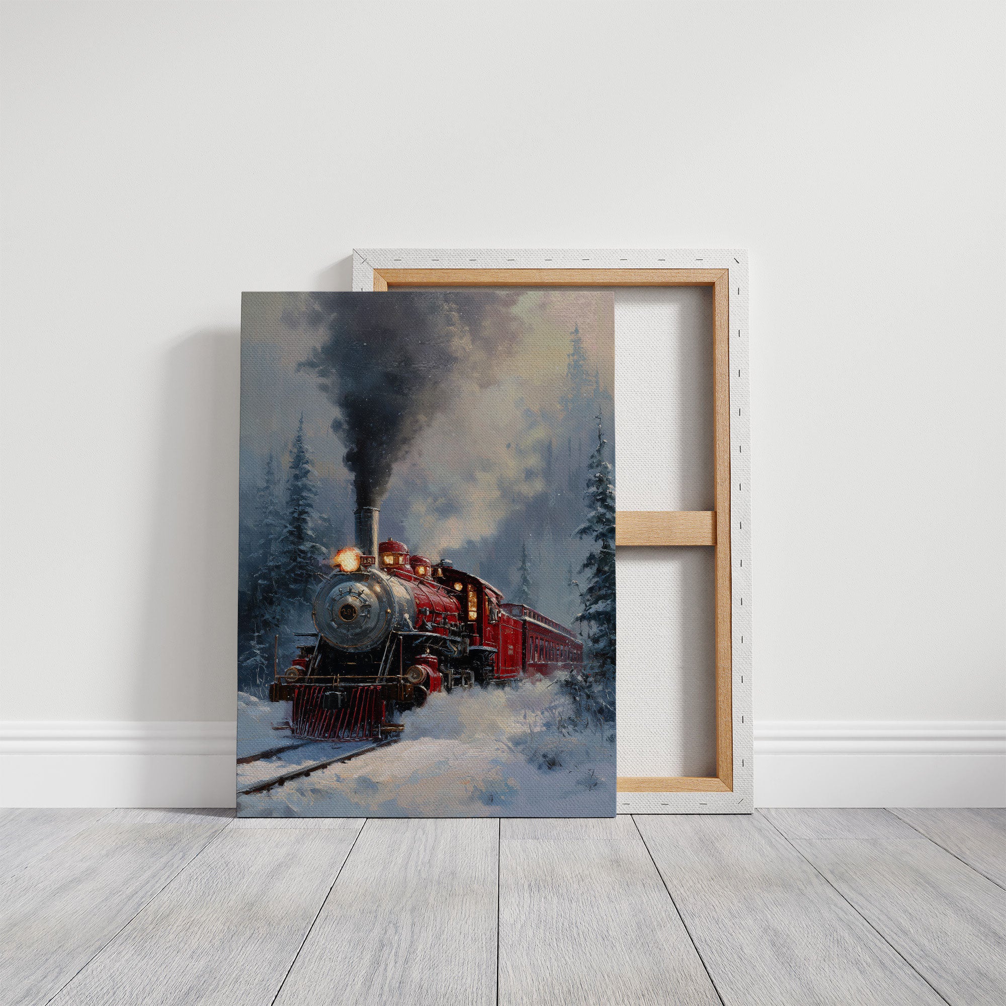 Steam Engine's Winter Night Journey