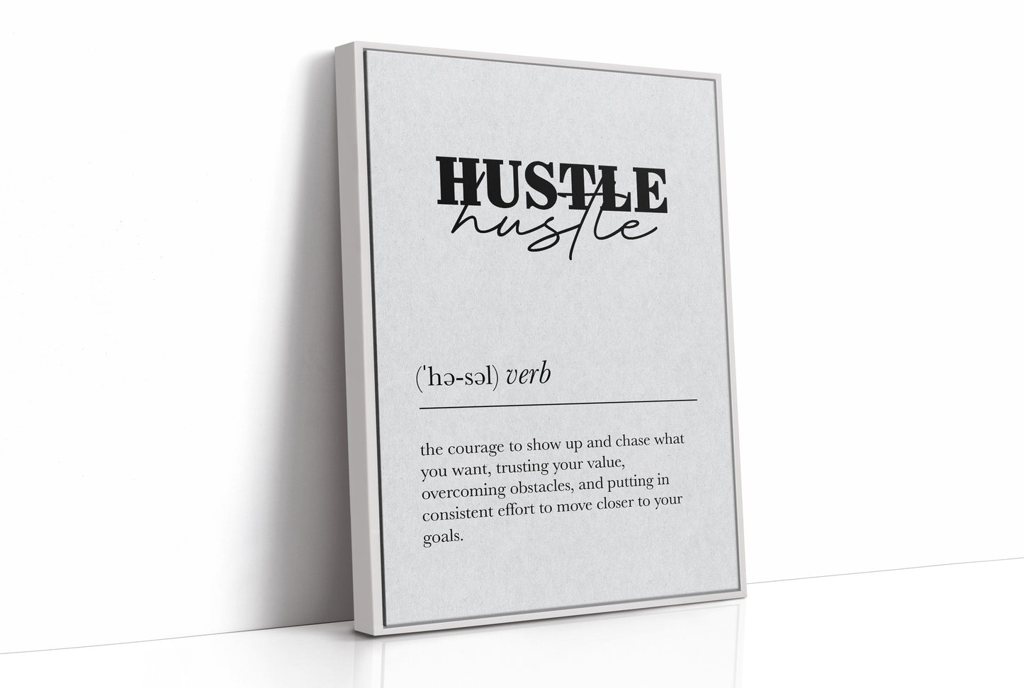 Hustle Definition Minimalist Typography Print